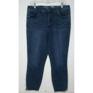 Seven7 Women's High Rise Ankle Skinny Jeans Stretch w/Frayed Hem, Elba Size 14